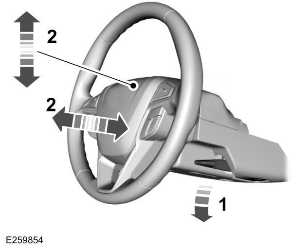 Regular o volante - Veículos com: Coluna da direção de regulação manual