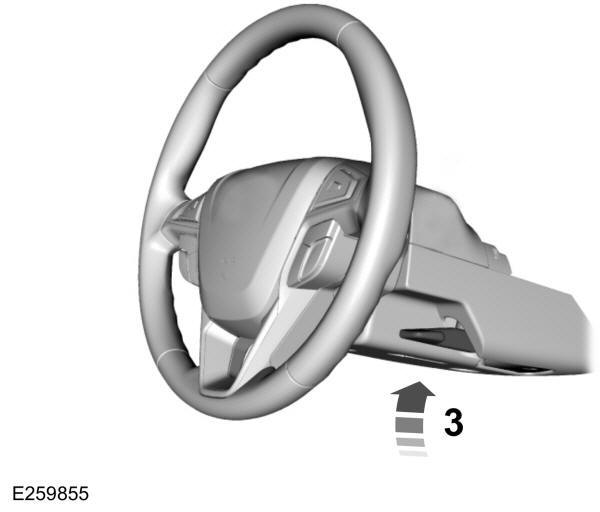 Regular o volante - Veículos com: Coluna da direção de regulação manual