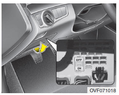 Substituição no painel de fusíveis interior